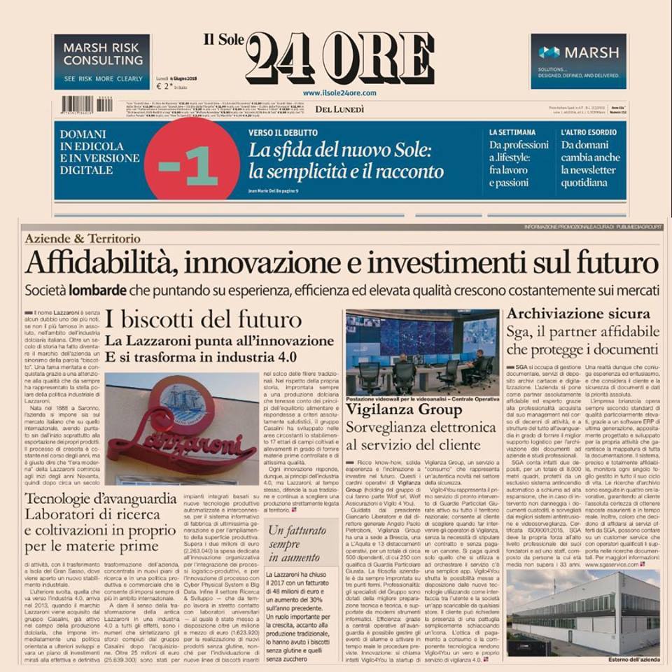 Deposito archivi esterno: estratto da Il Sole 24 Ore